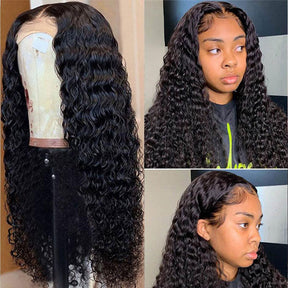 deep curly hair lace front wigs pre plucked with baby hair