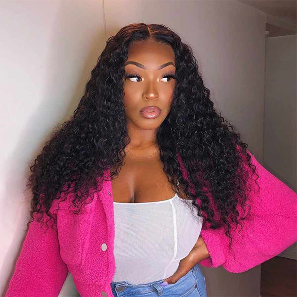 deep wave hair lace front wigs