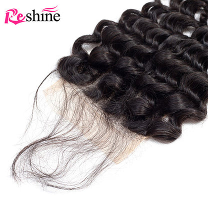 Reshine Hair 4x4 Deep Wave Swiss Lace Closure With Baby Hair Natural Color - reshine