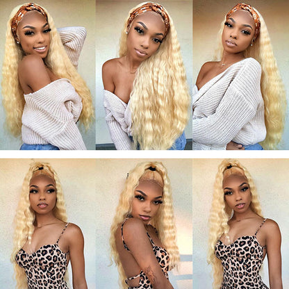 Reshine Hair Honey Blonde Deep Wave Hair Lace Front Wigs Virgin Human Hair Wigs Can Be Dyed - reshine