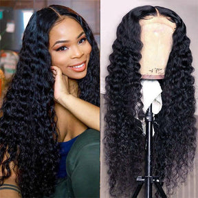 Reshine Hair Deep Wave Human Hair Lace Front Wigs Pre Plucked Deep Curly Brazilian Hair Wigs - reshine
