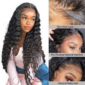 deep wave curly hair human hair wigs for black women