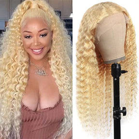 Reshine Hair Honey Blonde Deep Wave Hair Lace Front Wigs Virgin Human Hair Wigs Can Be Dyed - reshine