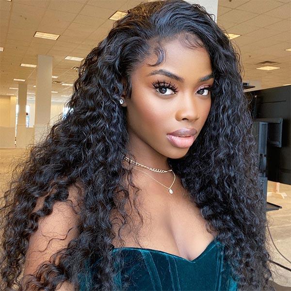 deep wave wigs pre plucked with baby hair transparent lace