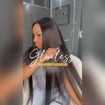 AlwaysAmeera Same Kinky Straight Pre-cut HD Lace Wear Go Glueless Wigs 9x6 Lace Human Hair Wigs