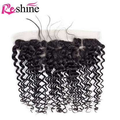10-26 Inch Peruvian Hair 3 Bundles With Frontal Water Wave Human Hair Bundles With Frontal - reshine
