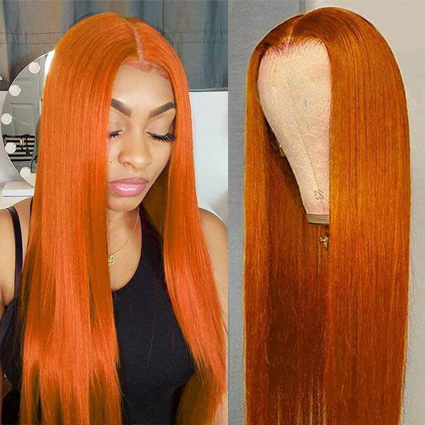 ginger orange human hair wigs