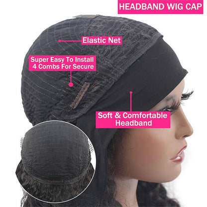 headband wig none lace human hair wigs