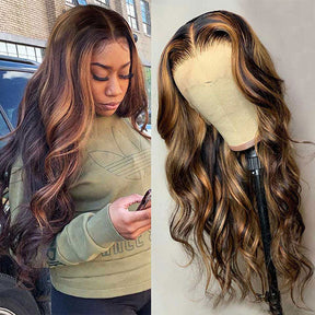 Body wave lace front wigs ombre hair color