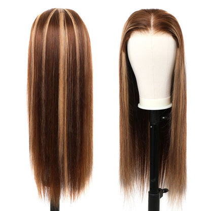Invisible Hd Lace Wear & Go Glueless Wigs Ombre Highlights 4/27 Straight Human Hair 6x4 Closure Wigs - reshine
