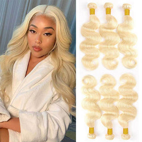 613  Body Wave Hair Bundles Honey Blonde Colored Human Hair Bundles Deal - reshine