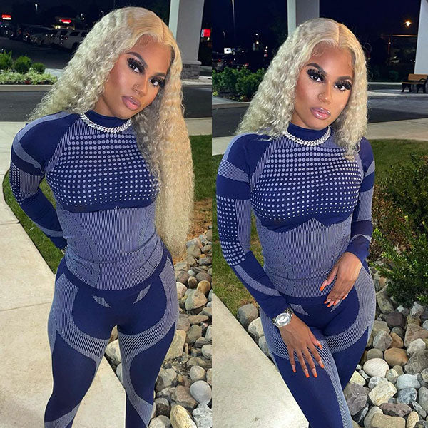 [Can Be Dyed] Reshine Hair Honey Blonde Deep Wave Hair Lace Front Wigs Virgin Human Hair Wigs - reshine