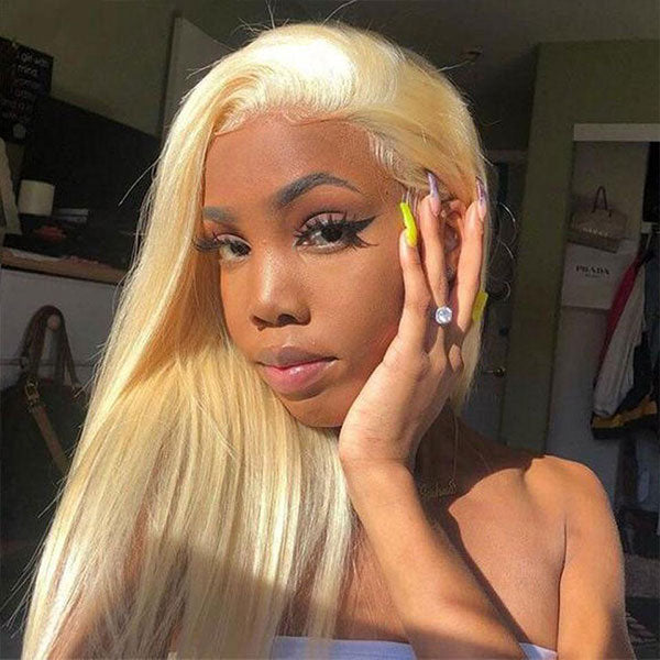Honey blonde straight lace wigs