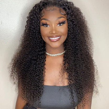kinky curly hair lace front wigs for black women