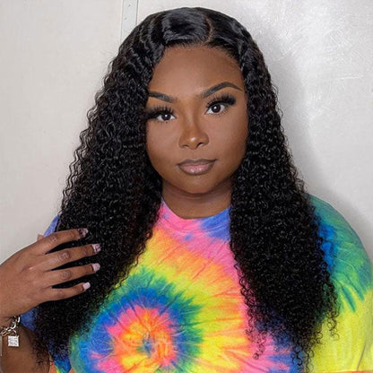 Reshine Hair Skin Melt Kinky Curly Human Hair Wigs Brazilian Curly Hair HD Lace Frontal Wigs For African American - reshine