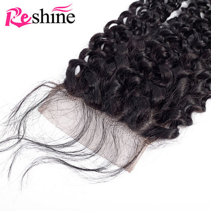 kinky curly human hair 4x4 closure with baby hair