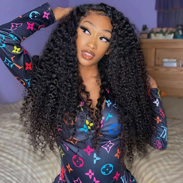 Reshine Hair Kinky Curly Lace Front Wigs Human Hair Pre Plucked Curly Hair Lace Closure Wigs For Black Women - reshine