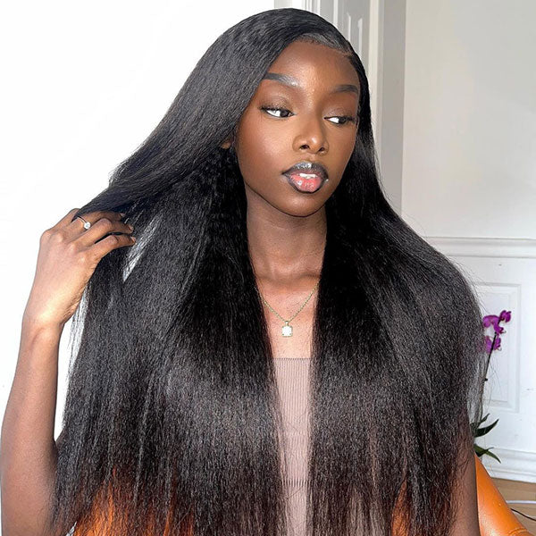 [Wear Go Wig] Kinky Straight Hair Glueless Ready To Wear Wigs For Black Women 13x4 Hd Lace Wigs - reshine
