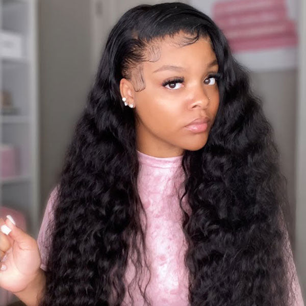 [32inch-40inch] Deep Wave Curly Hair Wigs 32inch-40inch Full Human Hair Wigs For Black Women Long Curly Wigs - reshine