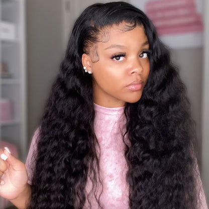 [32inch-40inch] Deep Wave Curly Hair Wigs 32inch-40inch Full Human Hair Wigs For Black Women Long Curly Wigs - reshine
