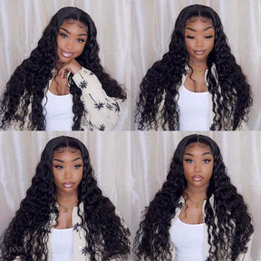loose deep wave hair lace front wigs pre plucked with baby hair