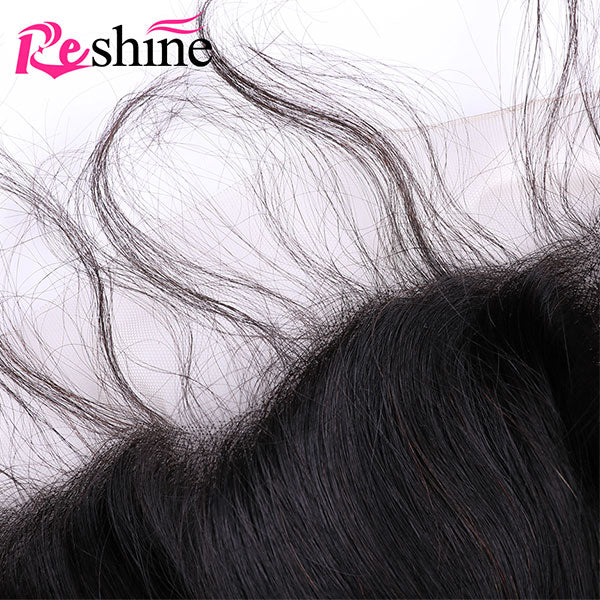 Reshine Hair Loose Wave Human Hair Lace Frontal Closure With Baby Hair Free Part Middle Part - reshine