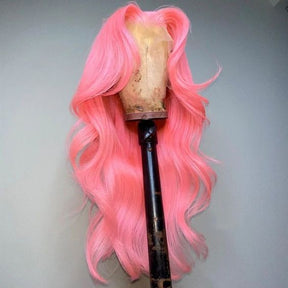 Barbie Pink Color Body Wave Human Hair Lace Front Wigs For Women 4x4 Closure Wigs - reshine