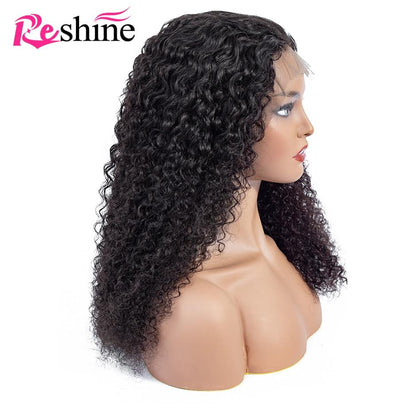 Kinky Curly 360 Lace Front Wigs Natural Color Human Hair Wigs 10-24 Inch - reshine