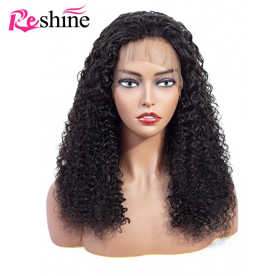 Kinky Curly 360 Lace Front Wigs Natural Color Human Hair Wigs 10-24 Inch - reshine
