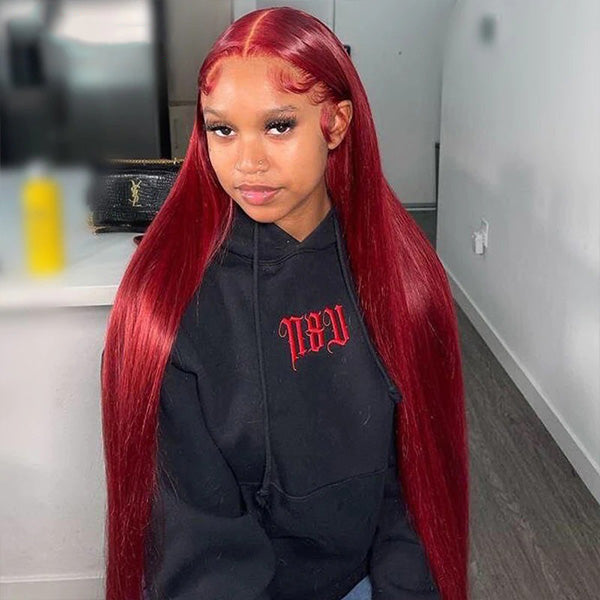 red color straight hair
