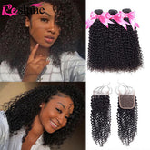reshine hair kinky curly hair bundles with closure