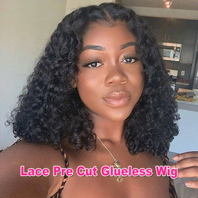 Curly Hair Wear And Go Wigs Short Bob Hair HD Lace Wigs Glueless Ready To Wear Wig - reshine