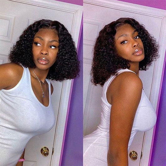 short kinky curly bob wig human hair wigs