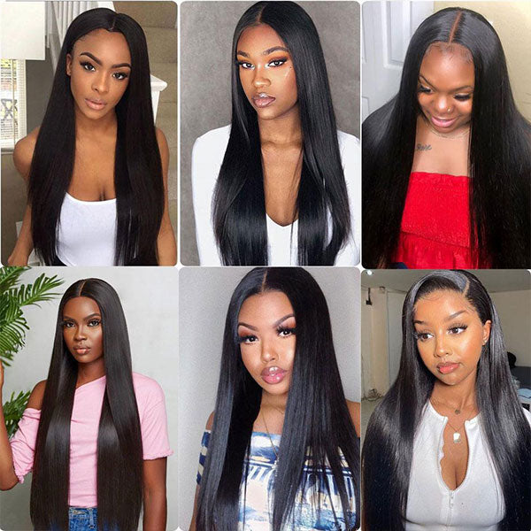 Natural black straight hair lace wigs 5x5 closure wigs
