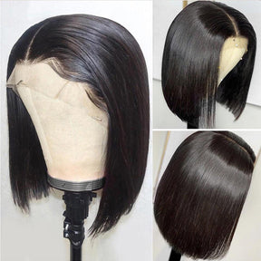 straight human hair lace front wigs pre plucked with baby hairs