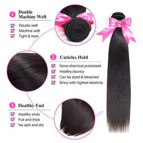 straight hair weaving double weft