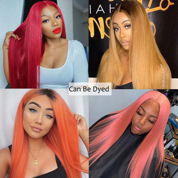 straight human hair wigs can be dyed