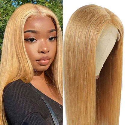 Reshine Hair Strawberry Blonde Straight Human Hair Lace Wigs For Women - reshine