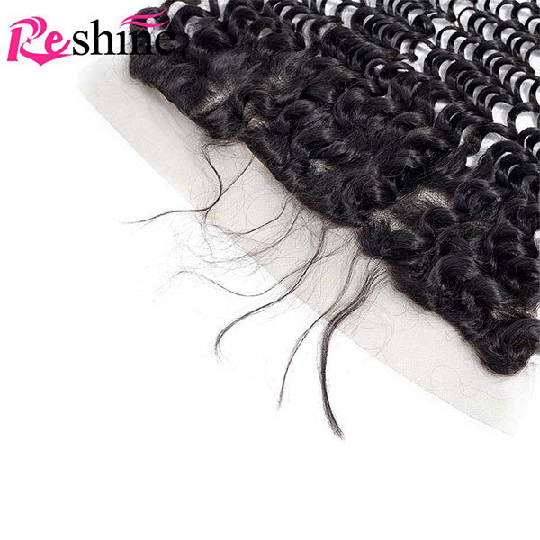 10-26 Inch Peruvian Hair 3 Bundles With Frontal Water Wave Human Hair Bundles With Frontal - reshine