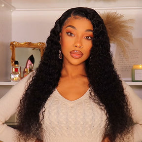 [HD Lace] Reshine Hair Curly Hair Lace Front Wigs Hd Lace Wigs For Black Women Water Wave Human Hair Wigs - reshine