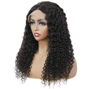 water curly human hair wigs t part wig