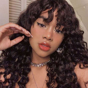 water wave wig with bangs