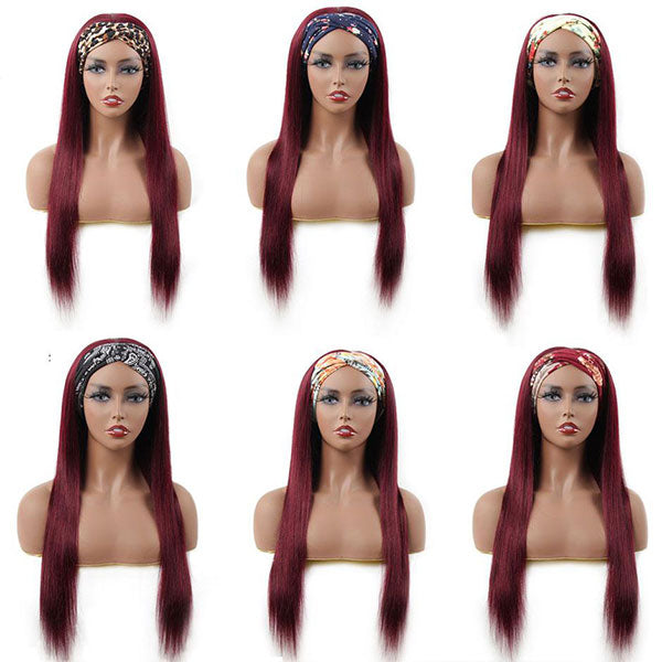 wine red human hair wigs for women