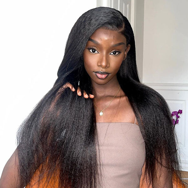 [Wear Go Wig] Kinky Straight Hair Glueless Ready To Wear Wigs For Black Women 13x4 Hd Lace Wigs - reshine